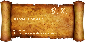 Bunda Korvin névjegykártya